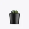 Kit com 2 Plantas Decorativas em Vaso de Madeira Geométrico