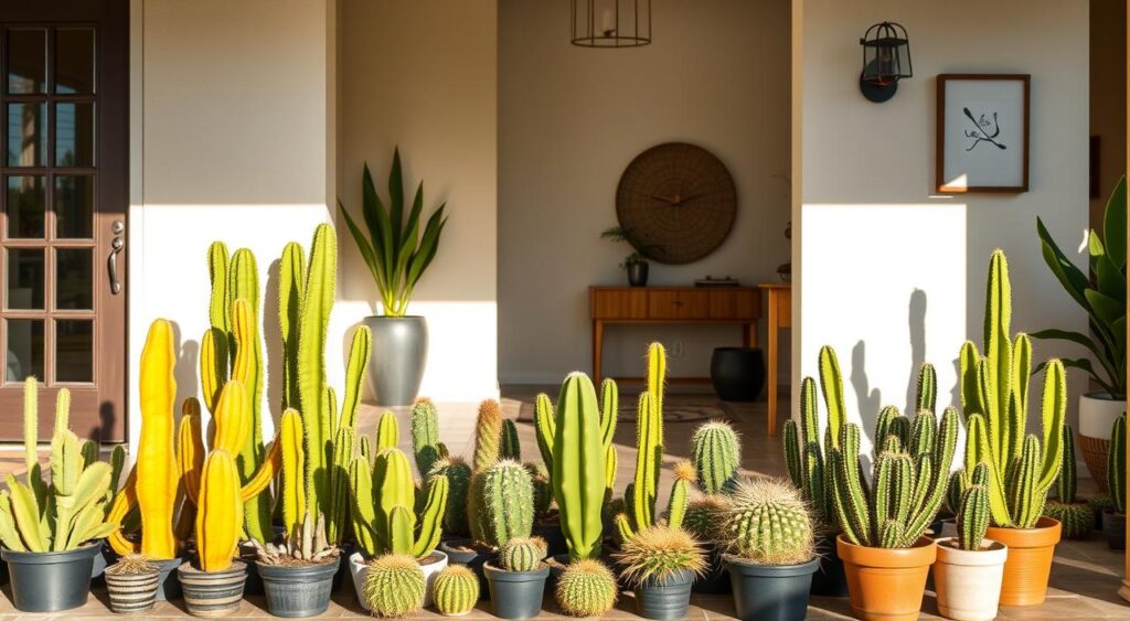 cactos na entrada de casa