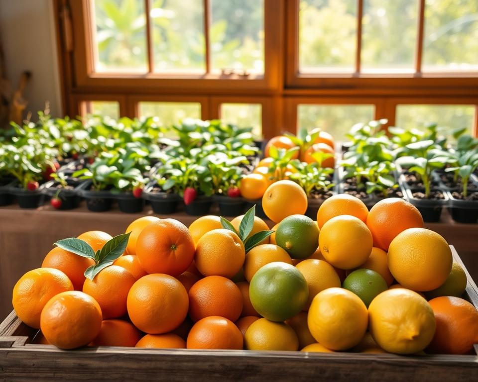 frutas para plantar em casa