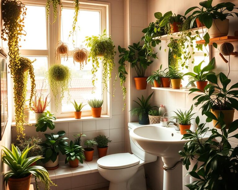 ideias para decorar banheiro pequeno com plantas