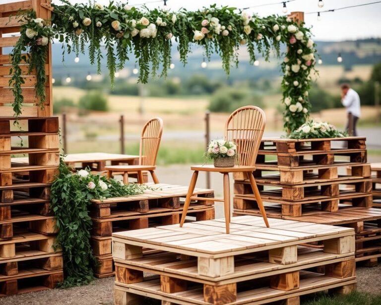 como usar pallets na decoração de casamento