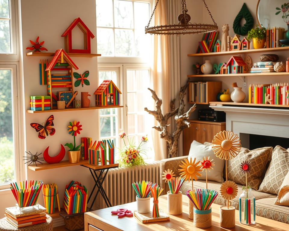 decoração com palitos de picolé