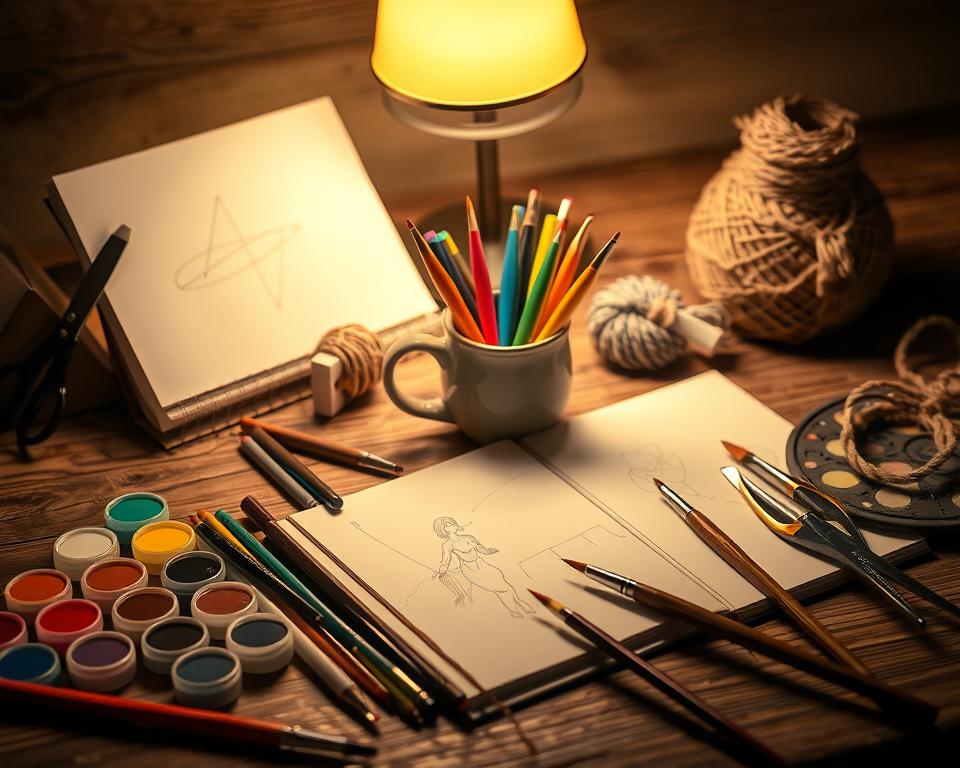 materiais essenciais para ateliê de artesanato