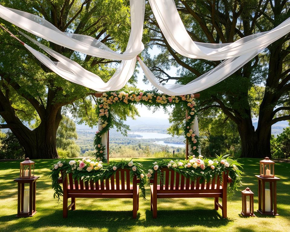 temas criativos de casamento ao ar livre
