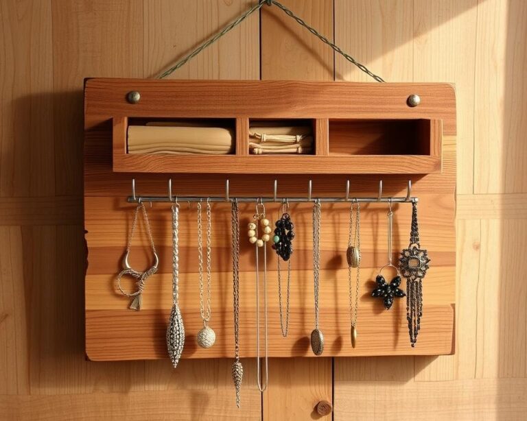 DIY porta-joias de madeira reciclada