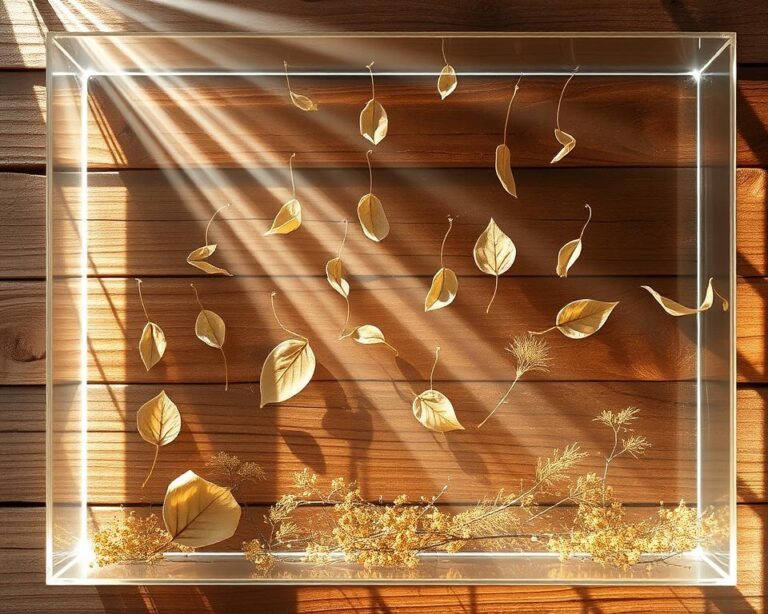 Quadros artesanais com folhas secas e resina