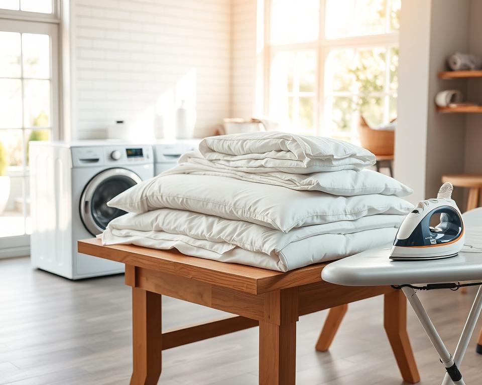 como lavar roupas de cama corretamente