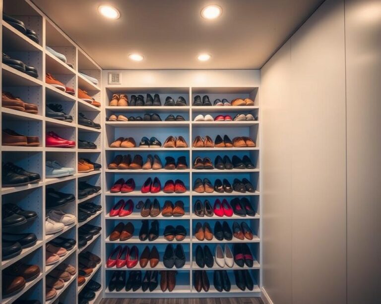 como organizar sapatos em espaços pequenos