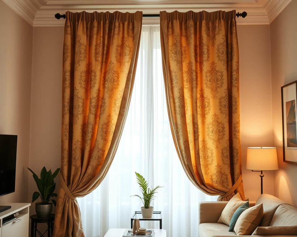 cortinas decorativas para sala pequena
