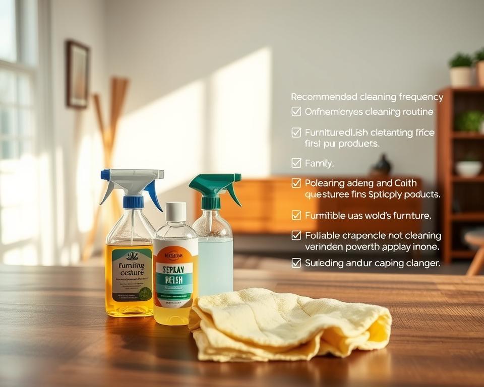 frequência de limpeza recomendada e produtos adequados para móveis de madeira