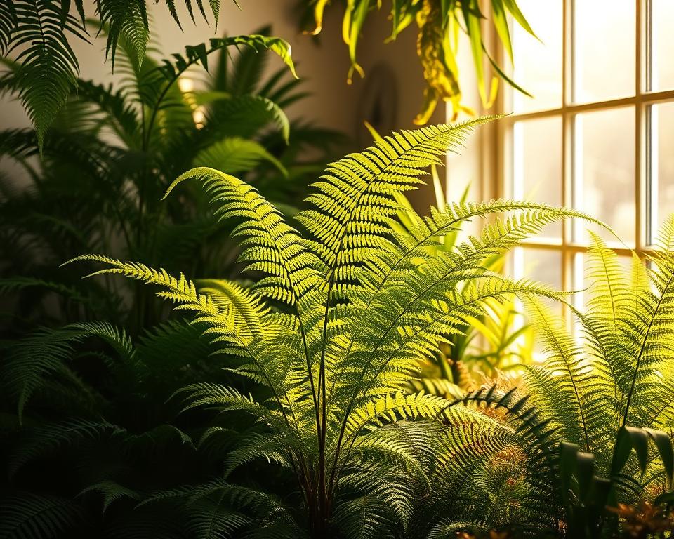 iluminação para samambaia