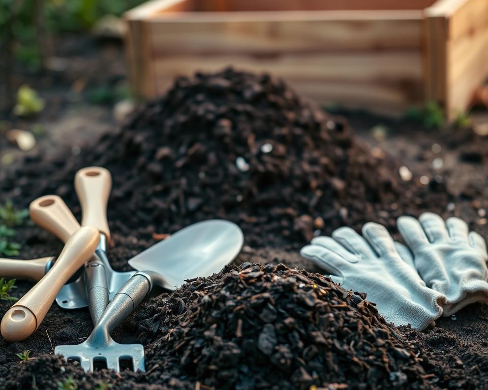 materiais para preparar a terra