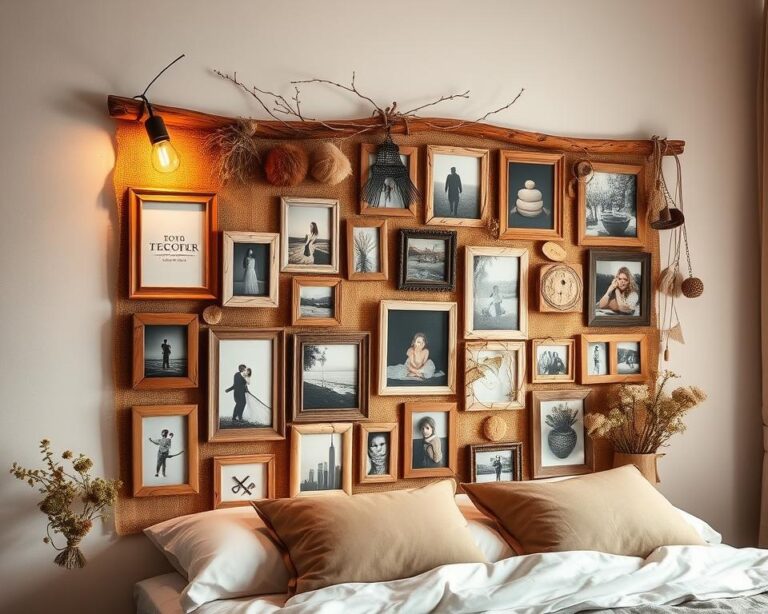 mural de fotos artesanal para quarto