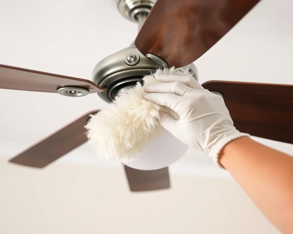 como limpar ventilador de teto de maneira segura