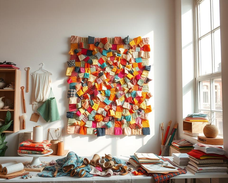 decoração com retalhos de tecido