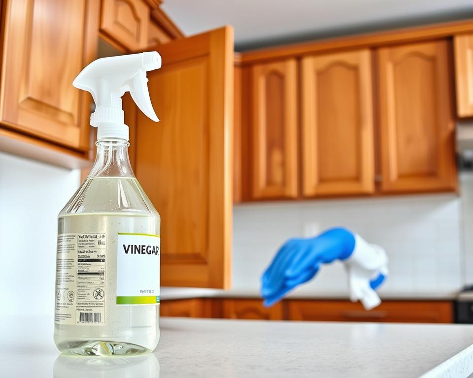 como tirar gordura de armário de cozinha com vinagre