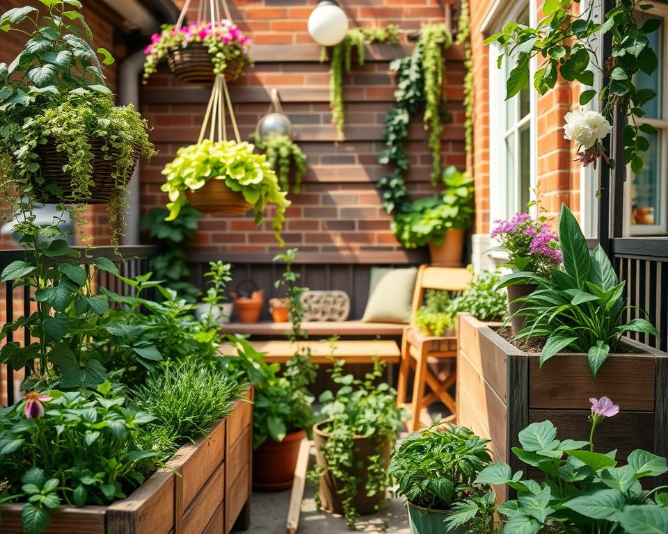 decoração horta na varanda