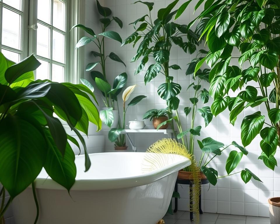 plantas que gostam de sombra e umidade para banheiro