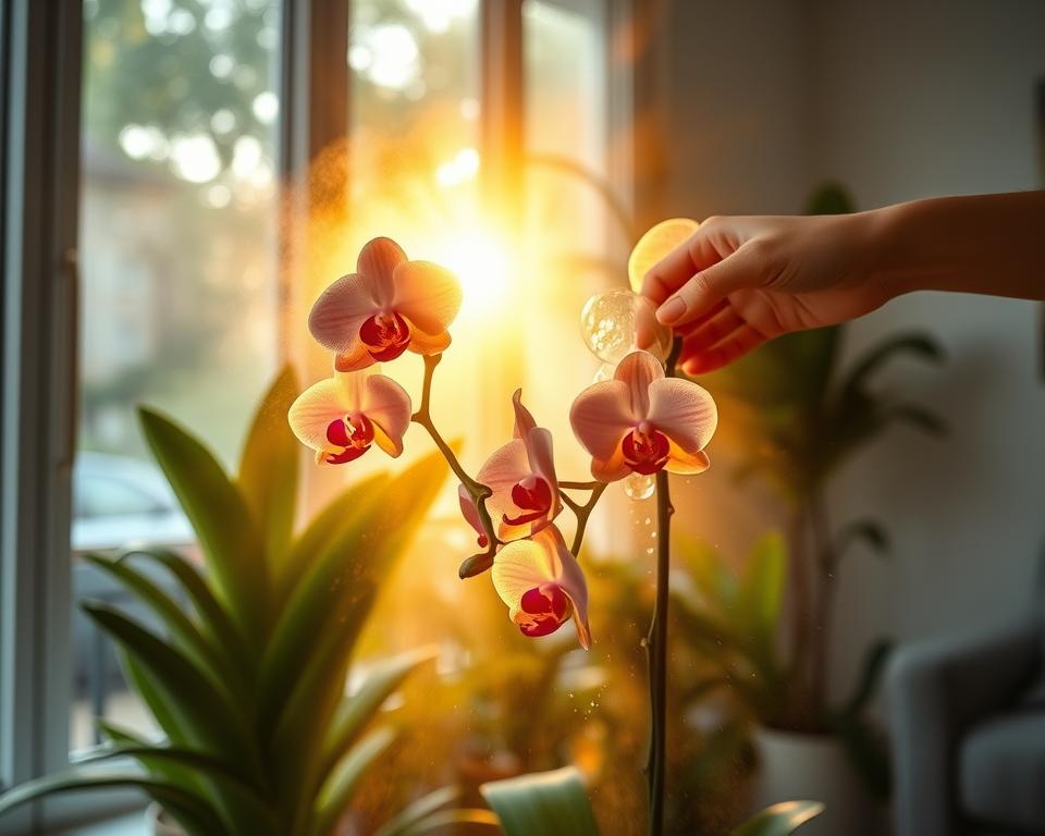 rega de orquídeas em apartamento