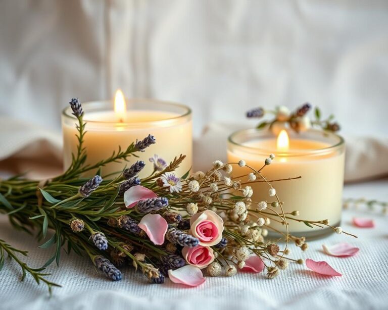 ideias para personalizar velas com ervas e flores secas