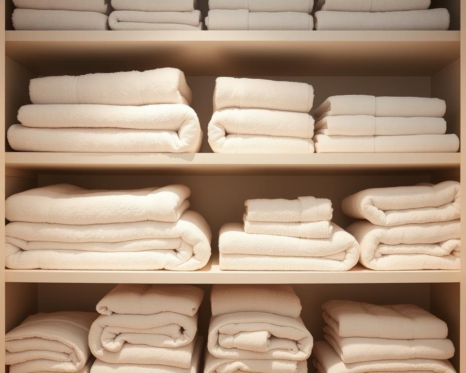 melhores formas de guardar toalhas no armário