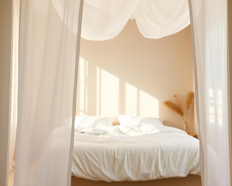 tecidos leves para a cama